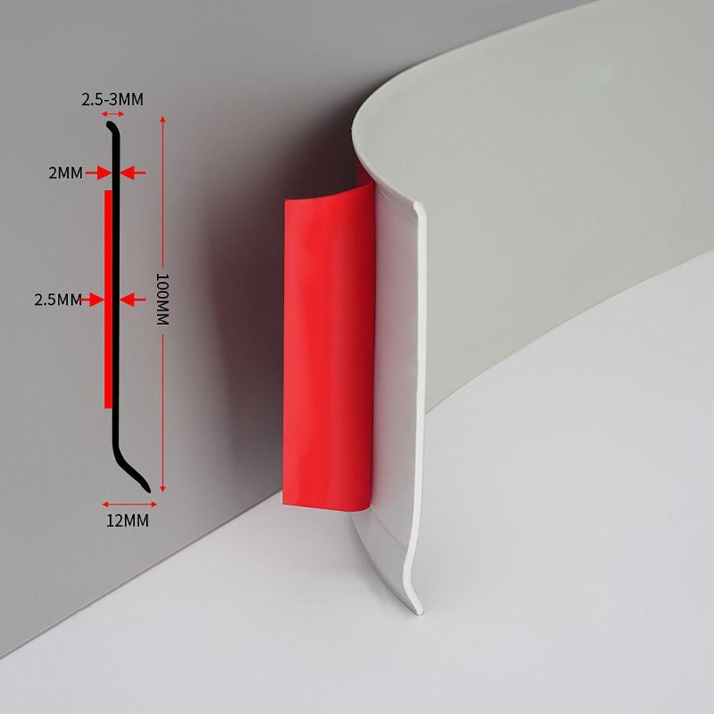 Самоклеящийся плинтус ПВХ Поясная линия Домашний плинтус Grey-10cm x 3m